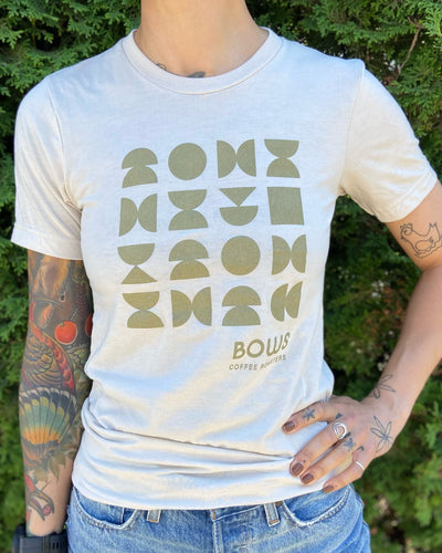 Bows Shapes Tee Shirt - Beige